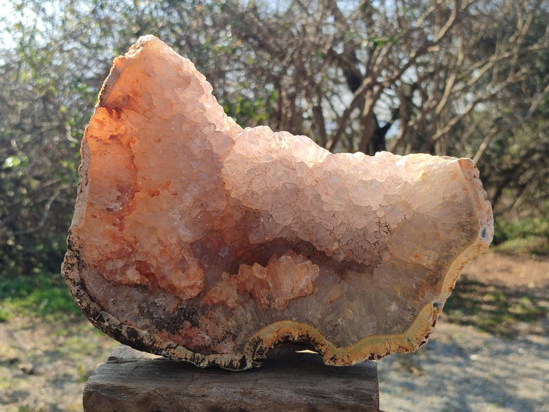 Natural XL Crystalline Agate Geode Specimens x 2 From Maintirano, Madagascar - Toprock Gemstones and Minerals 