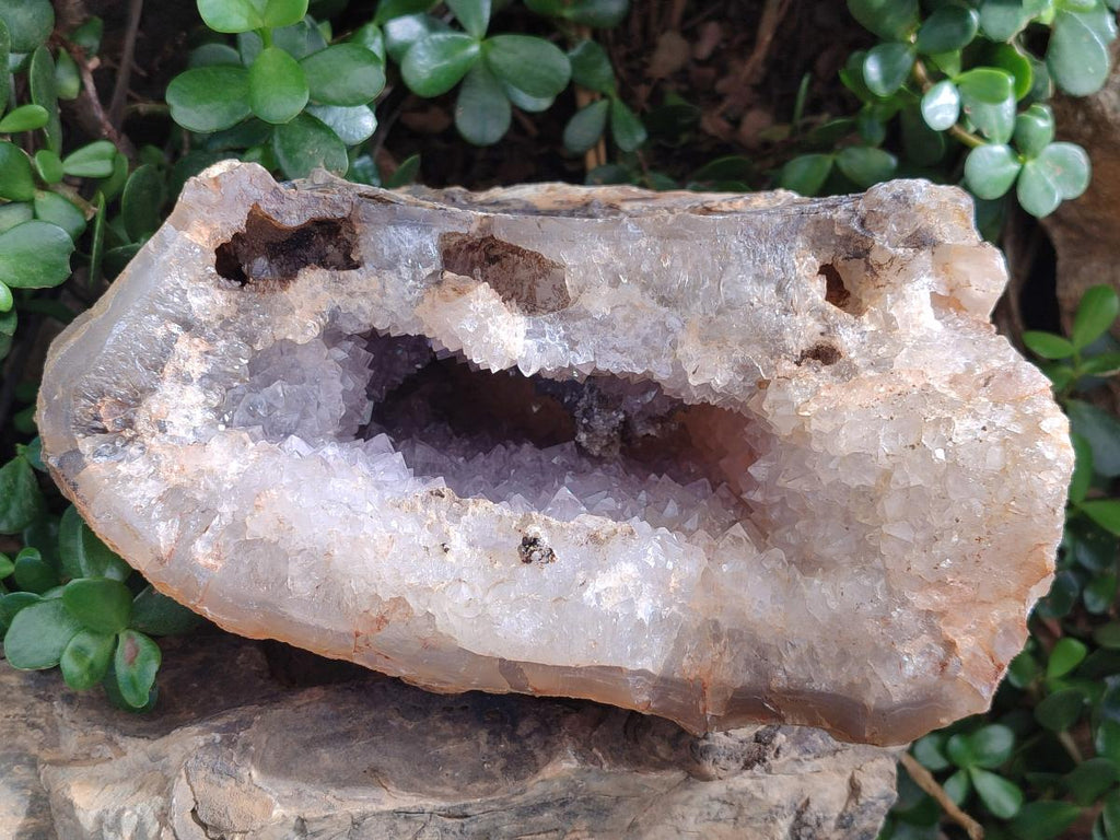 Natural XL Crystalline Agate Geode Specimens x 2 From Maintirano, Madagascar - Toprock Gemstones and Minerals 