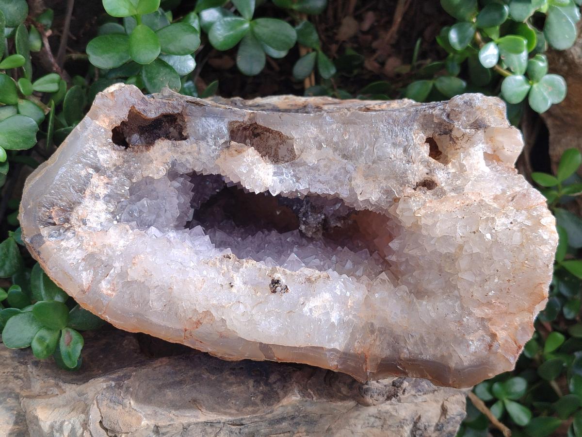 Natural XL Crystalline Agate Geode Specimens x 2 From Maintirano, Madagascar - Toprock Gemstones and Minerals 