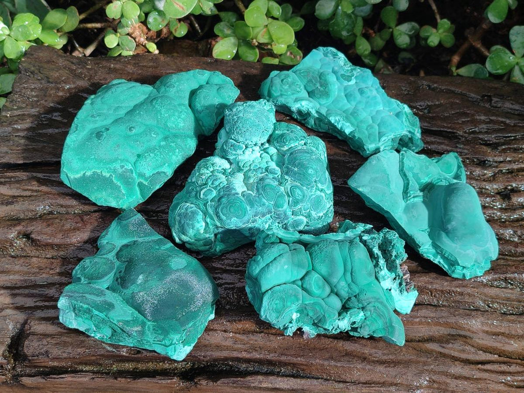 Natural Botryoidal Malachite Specimens x 6 From Congo - Toprock Gemstones and Minerals 