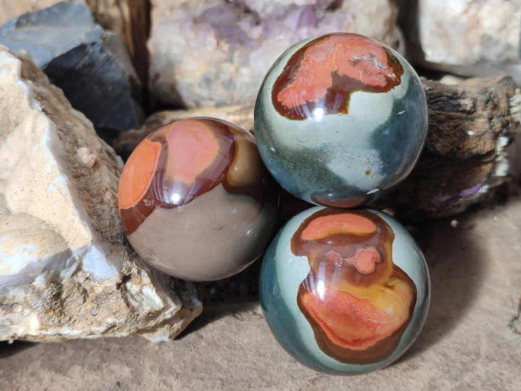 Polished Polychrome Jasper Spheres x 12 From Androka, Madagascar - Toprock Gemstones and Minerals 