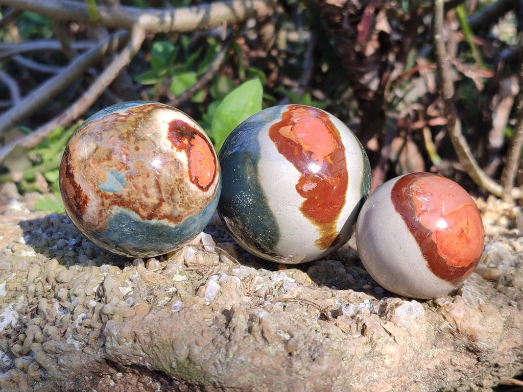 Polished Polychrome Jasper Spheres x 12 From Androka, Madagascar - Toprock Gemstones and Minerals 