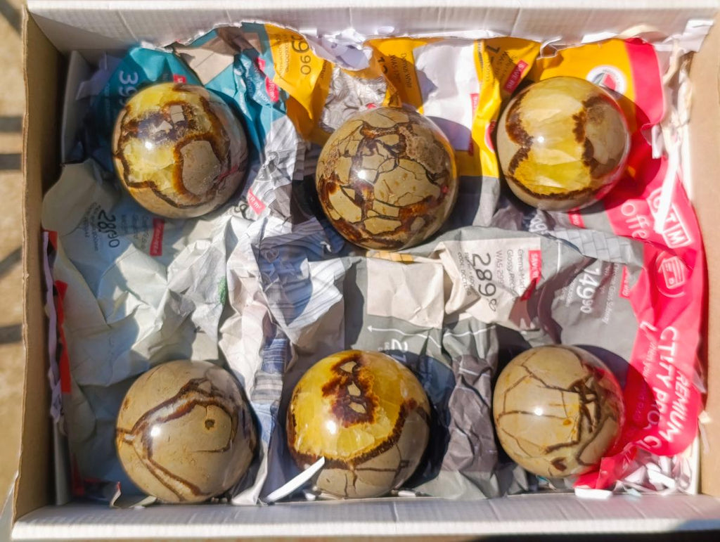 Polished Septerye Spheres x 6 From Mahajanga, Madagascar - Toprock Gemstones and Minerals 