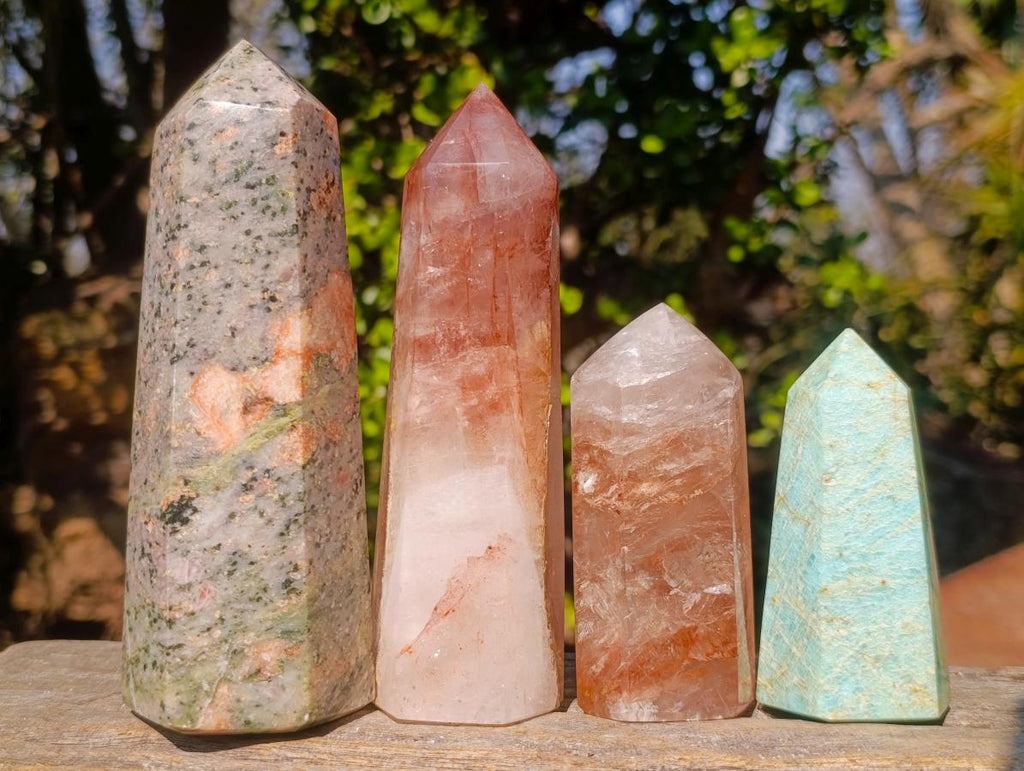 Polished Mixed Multi Mineral Display Crystals x 4 From Madagascar - Toprock Gemstones and Minerals 