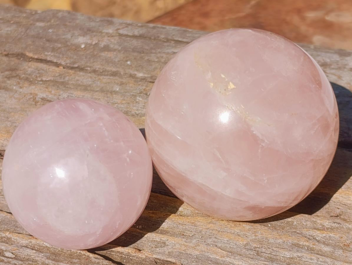 Polished Gemmy Star Rose Quartz Spheres x 5 From Madagascar - Toprock Gemstones and Minerals 