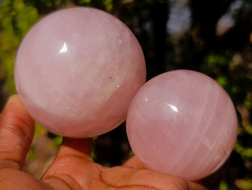 Polished Gemmy Star Rose Quartz Spheres x 5 From Madagascar - Toprock Gemstones and Minerals 