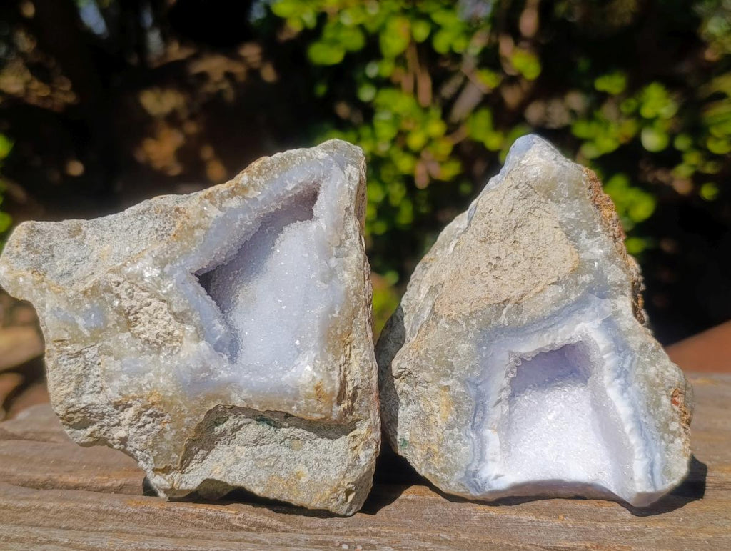 Natural Blue Lace Agate Geode Specimens x 21 From Nsanje, Malawi - Toprock Gemstones and Minerals 
