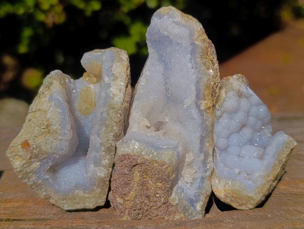 Natural Blue Lace Agate Geode Specimens x 21 From Nsanje, Malawi - Toprock Gemstones and Minerals 