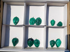 Hand Made Flower Banded Malachite Face Mask Carved Pendants x 10 From Congo - Toprock Gemstones and Minerals 