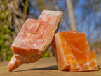 Natural Rhombohedral Sunset Orange Calcite Specimens x 24 From Spitzkop, Namibia - Toprock Gemstones and Minerals 