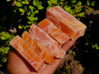 Natural Rhombohedral Sunset Orange Calcite Specimens x 24 From Spitzkop, Namibia - Toprock Gemstones and Minerals 