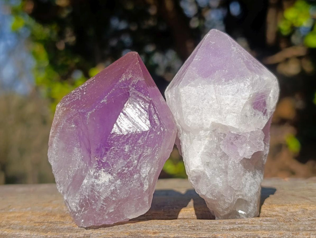 Natural Jacaranda Amethyst Single Crystals x 12 From Mumbwa, Zambia - Toprock Gemstones and Minerals 