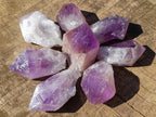 Natural Jacaranda Amethyst Single Crystals x 12 From Mumbwa, Zambia - Toprock Gemstones and Minerals 