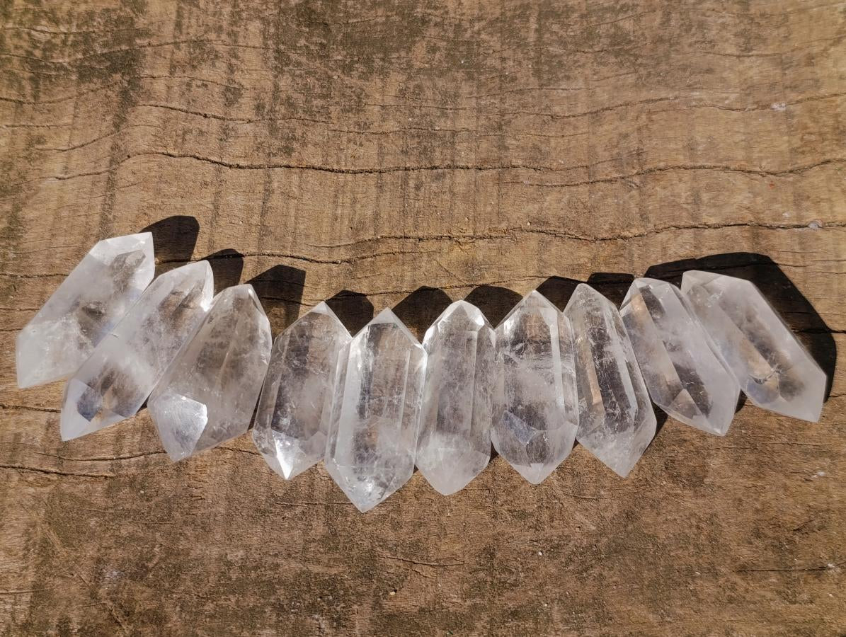 Polished Double Terminated Clear Quartz Crystals x 35 From Madagascar - Toprock Gemstones and Minerals 