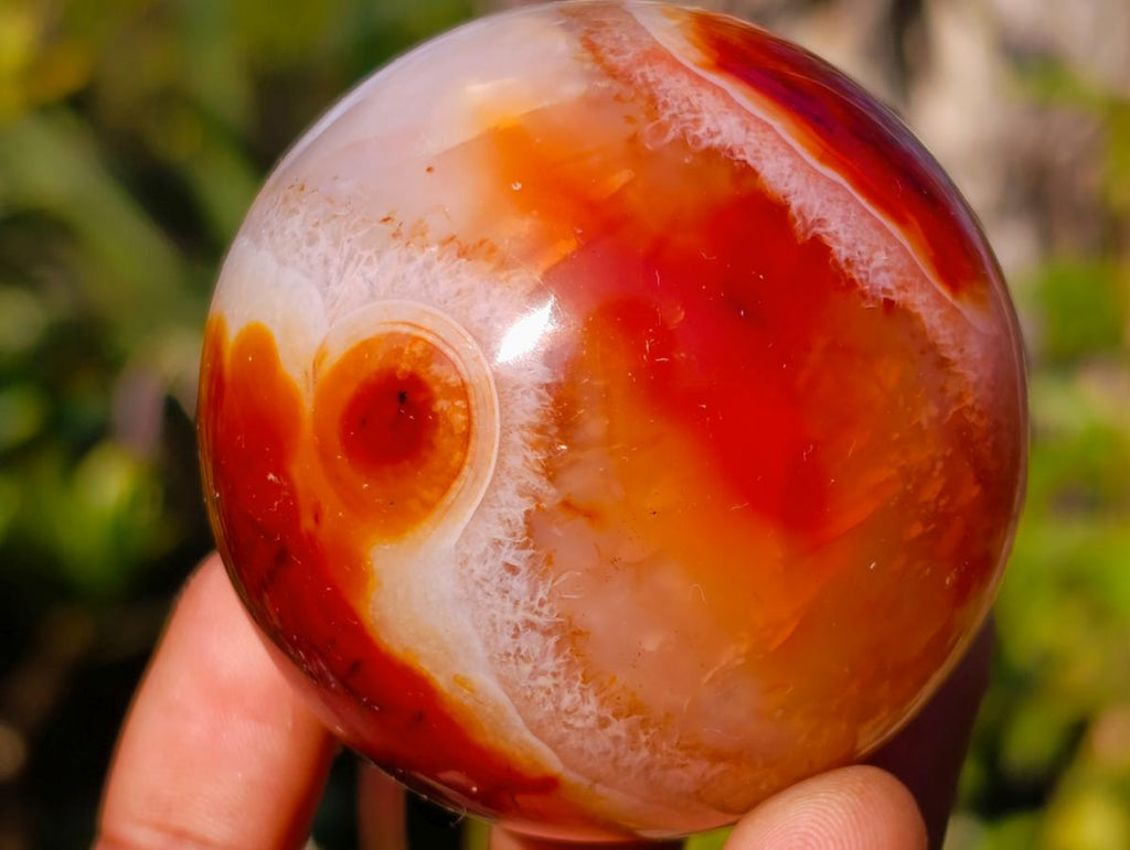 Polished and Natural Carnelian Agate Gemstone Spheres x 7 From Madagascar - Toprock Gemstones and Minerals 