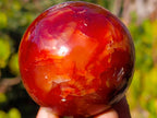Polished and Natural Carnelian Agate Gemstone Spheres x 7 From Madagascar - Toprock Gemstones and Minerals 