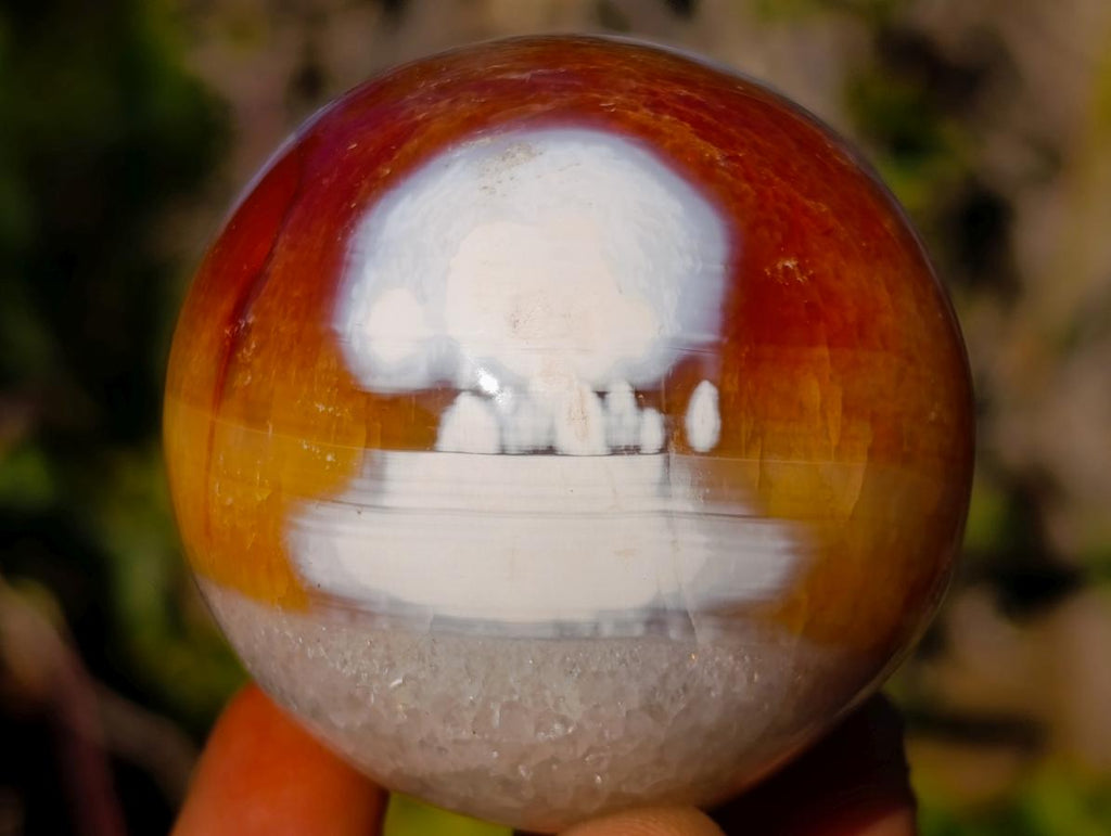 Polished and Natural Carnelian Agate Gemstone Spheres x 7 From Madagascar - Toprock Gemstones and Minerals 