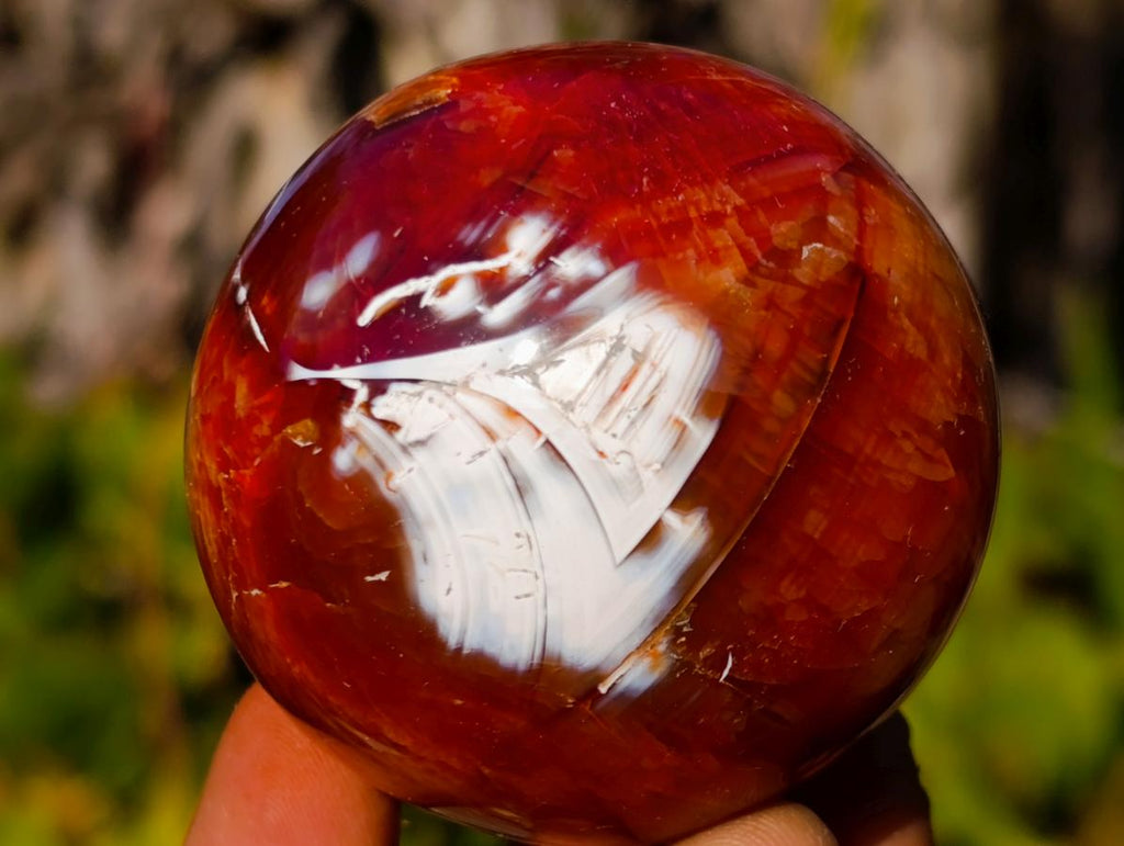 Polished and Natural Carnelian Agate Gemstone Spheres x 7 From Madagascar - Toprock Gemstones and Minerals 