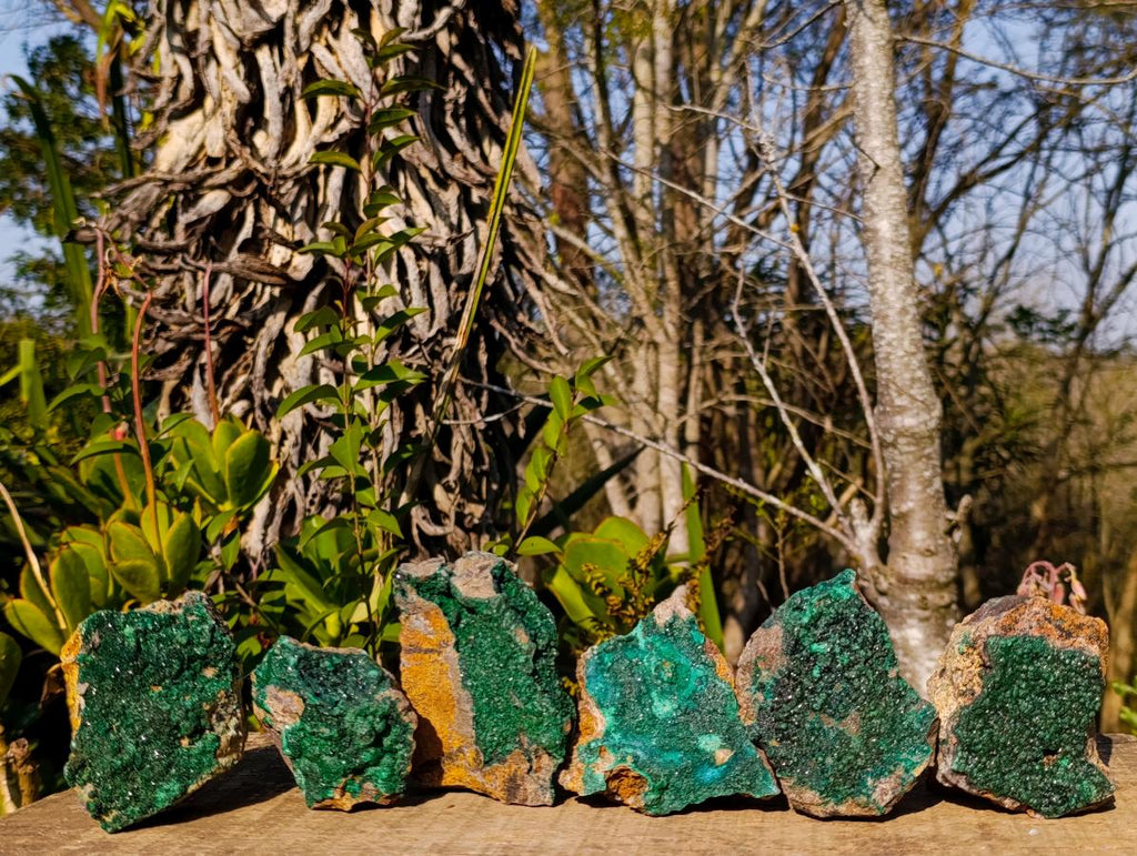 Natural Botryoidal Crystalline Malachite Specimens x 6 From Tenke Fungurume, Congo - Toprock Gemstones and Minerals 