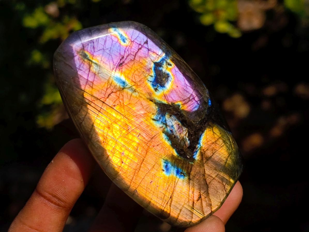 Polished Spectrolite Labradorite Standing Display Pieces x 6 From Madagascar - Toprock Gemstones and Minerals 