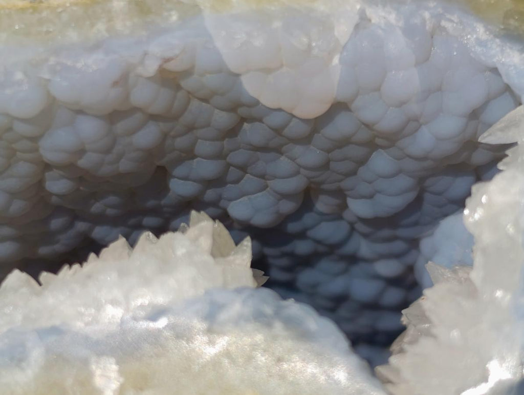 Polished Blue Lace Agate Standing Display Pieces with Dogtooth Calcite x 2 From Nsanje, Malawi - Toprock Gemstones and Minerals 