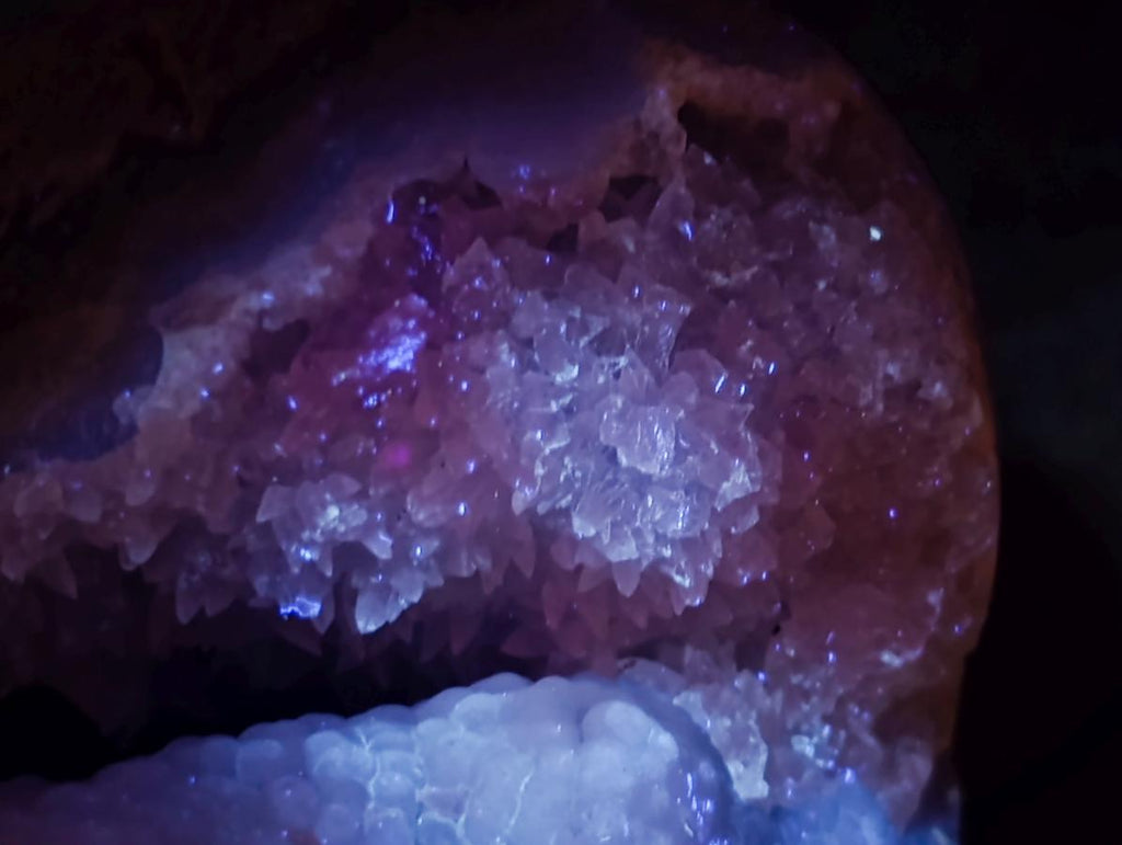 Polished Blue Lace Agate Standing Display Pieces with Dogtooth Calcite x 2 From Nsanje, Malawi - Toprock Gemstones and Minerals 