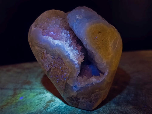 Polished Blue Lace Agate Standing Display Pieces with Dogtooth Calcite x 2 From Nsanje, Malawi - Toprock Gemstones and Minerals 
