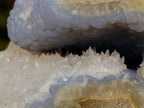 Polished Blue Lace Agate Standing Display Pieces with Dogtooth Calcite x 2 From Nsanje, Malawi - Toprock Gemstones and Minerals 
