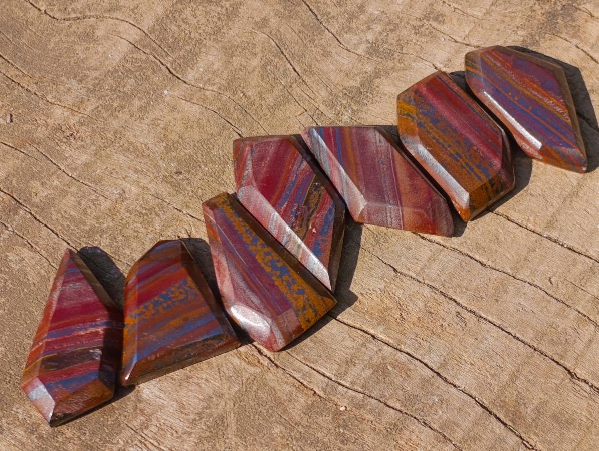 Polished Banded Tiger Iron Pendant Free Forms x 35 From South Africa - Toprock Gemstones and Minerals 