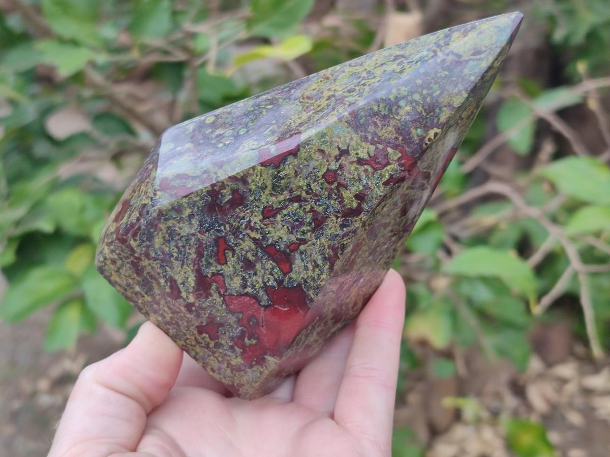 Polished Bastite Dragonsblood Stone Display Crystals x 2 From Tshipise, South Africa - Toprock Gemstones and Minerals 