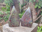 Polished Bastite Dragonsblood Stone Display Crystals x 2 From Tshipise, South Africa - Toprock Gemstones and Minerals 