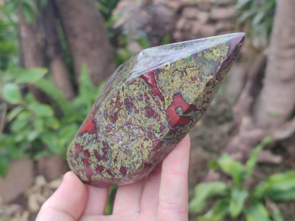 Polished Bastite Dragonsblood Stone Display Crystals x 2 From Tshipise, South Africa - Toprock Gemstones and Minerals 