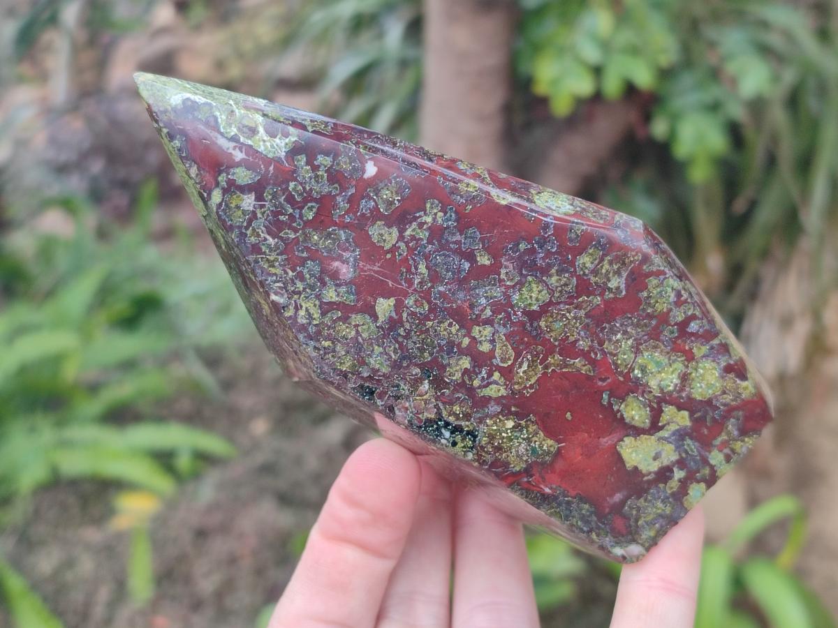 Polished Bastite Dragonsblood Stone Display Crystals x 2 From Tshipise, South Africa - Toprock Gemstones and Minerals 