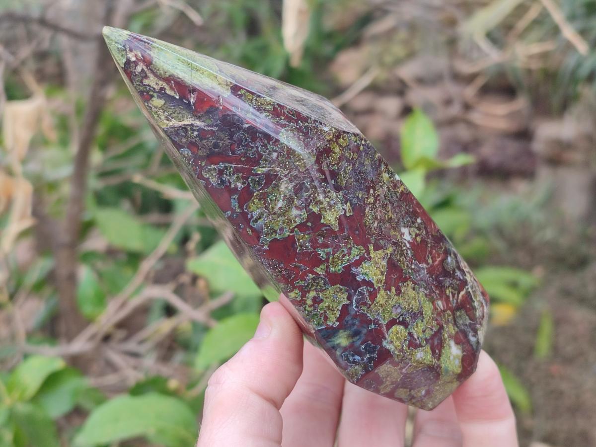 Polished Bastite Dragonsblood Stone Display Crystals x 2 From Tshipise, South Africa - Toprock Gemstones and Minerals 
