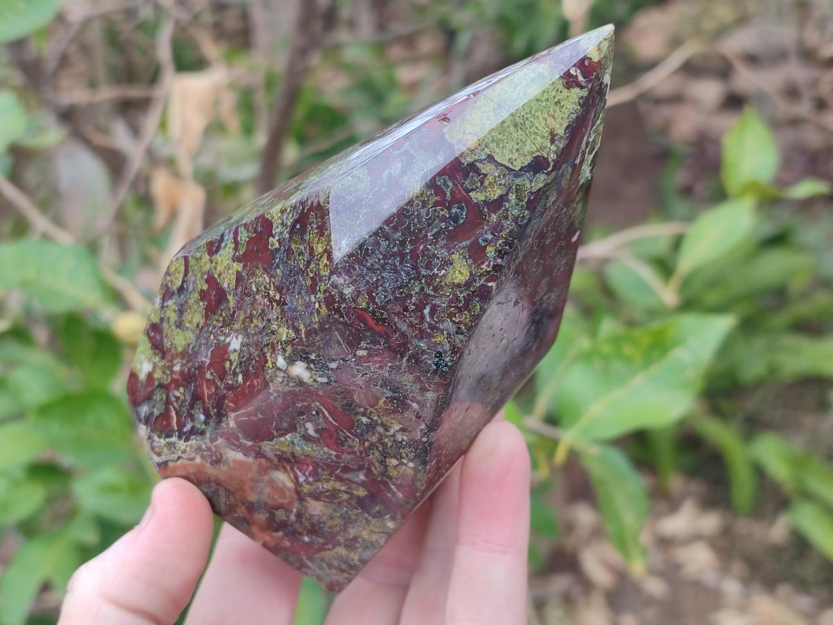 Polished Bastite Dragonsblood Stone Display Crystals x 2 From Tshipise, South Africa - Toprock Gemstones and Minerals 