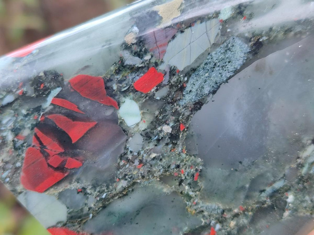 Polished Bloodstone Standing Display Pieces x 3 From Swaziland - Toprock Gemstones and Minerals 