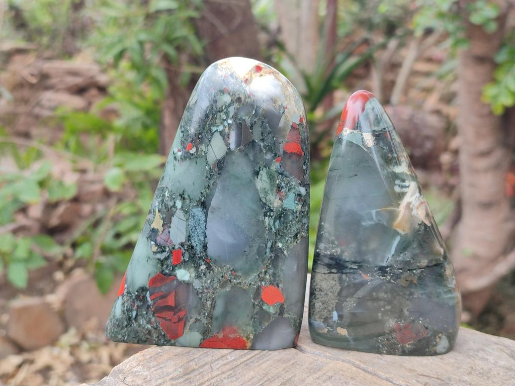 Polished Bloodstone Standing Display Pieces x 3 From Swaziland - Toprock Gemstones and Minerals 