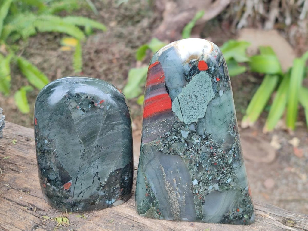 Polished Bloodstone Standing Display Pieces x 3 From Swaziland - Toprock Gemstones and Minerals 