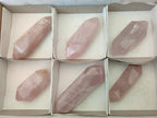Polished Double Terminated Gemmy Rose Quartz Crystals x 6 From Madagascar - Toprock Gemstones and Minerals 