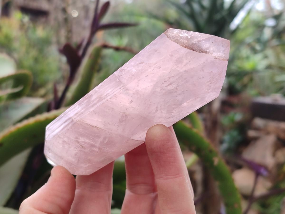 Polished Double Terminated Gemmy Rose Quartz Crystals x 6 From Madagascar - Toprock Gemstones and Minerals 