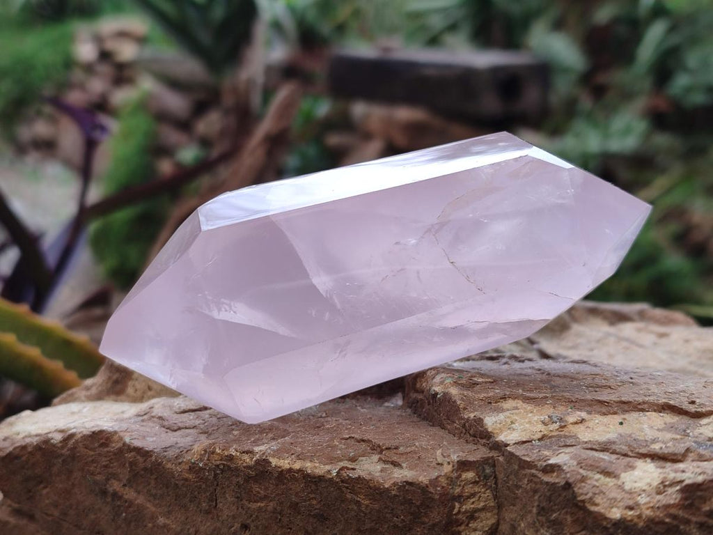 Polished Double Terminated Gemmy Rose Quartz Crystals x 6 From Madagascar - Toprock Gemstones and Minerals 