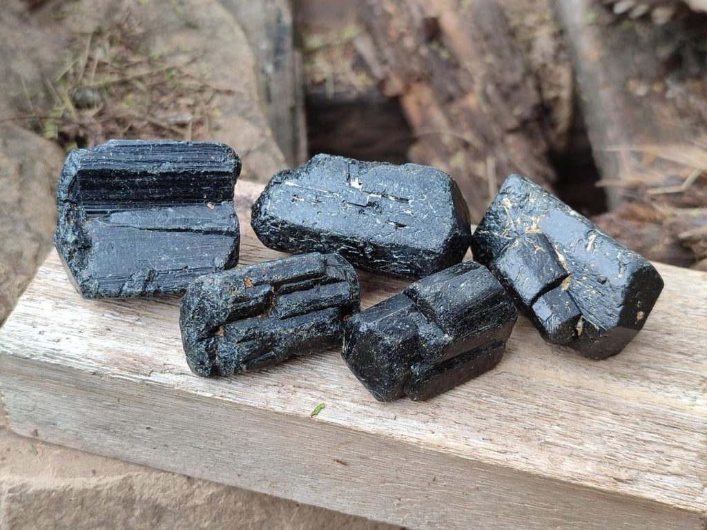 Natural Schorl Black Tourmaline Crystals x 35 From Zimbabwe - Toprock Gemstones and Minerals 
