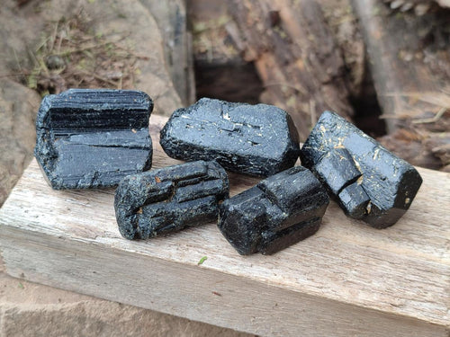 Natural Schorl Black Tourmaline Crystals x 35 From Zimbabwe - Toprock Gemstones and Minerals 
