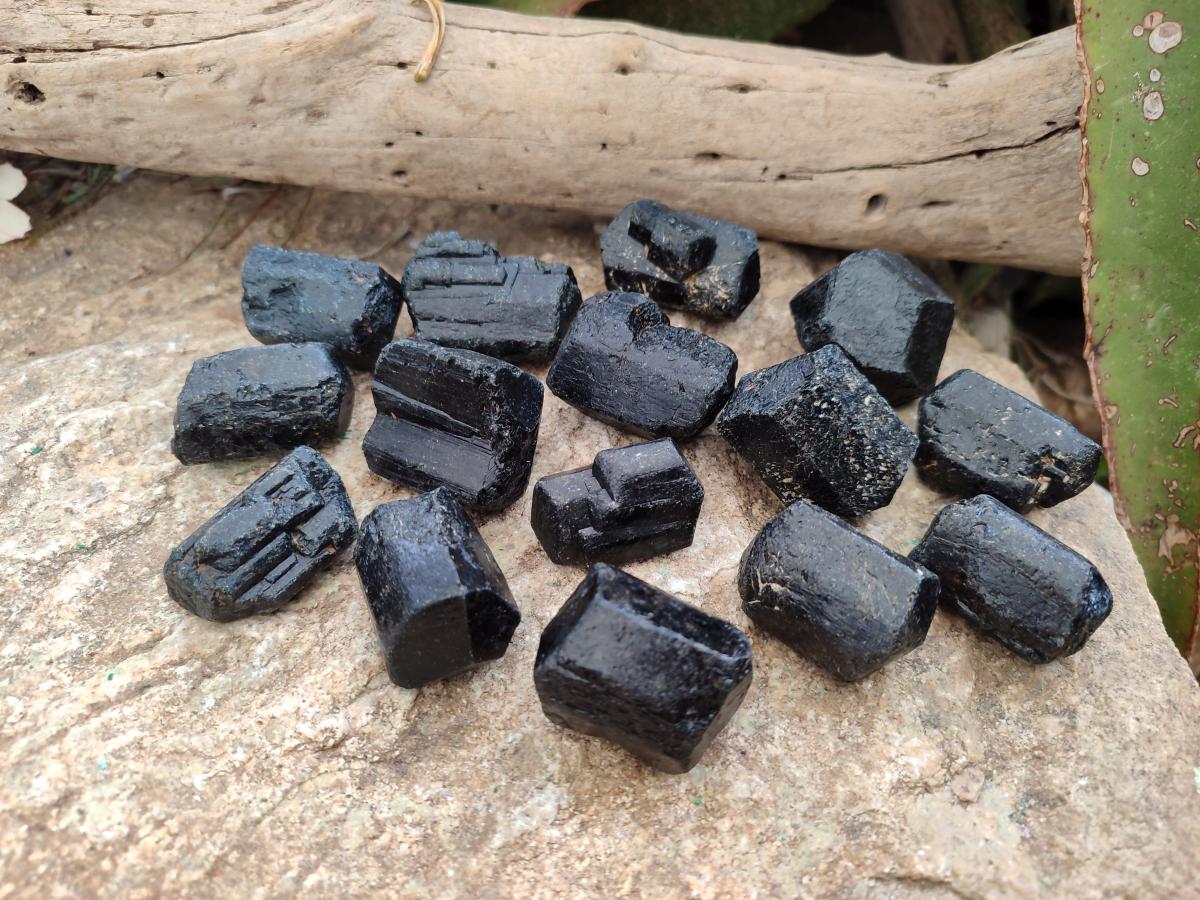 Natural Schorl Black Tourmaline Crystals x 35 From Zimbabwe - Toprock Gemstones and Minerals 