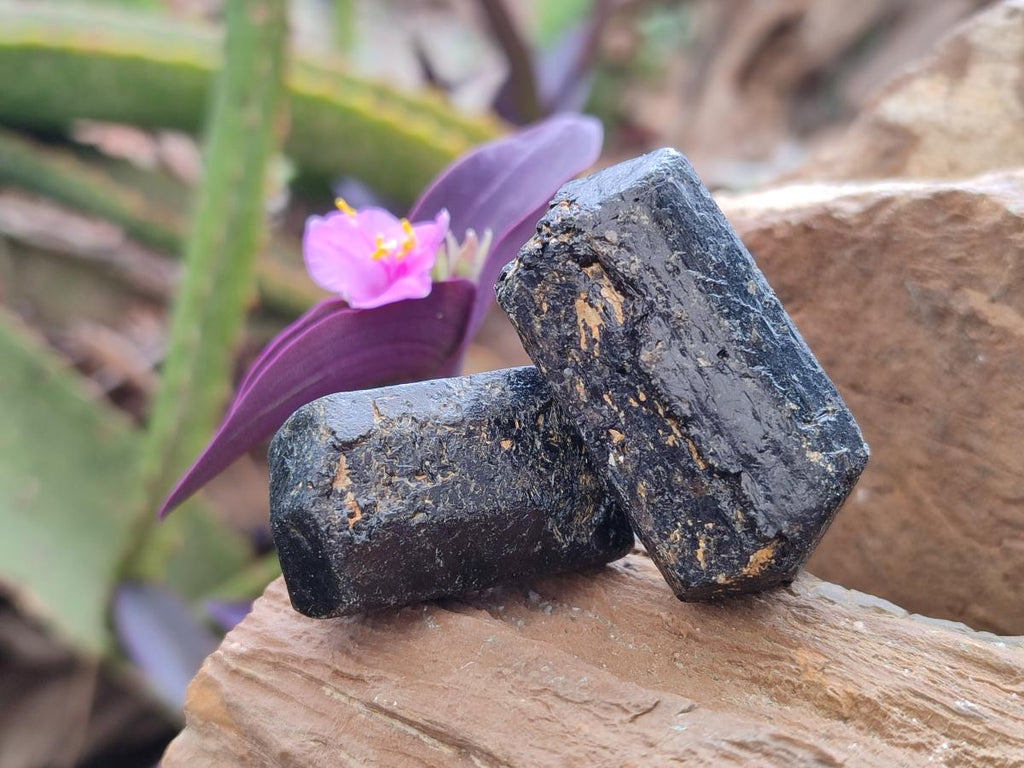 Natural Schorl Black Tourmaline Crystals x 35 From Zimbabwe - Toprock Gemstones and Minerals 