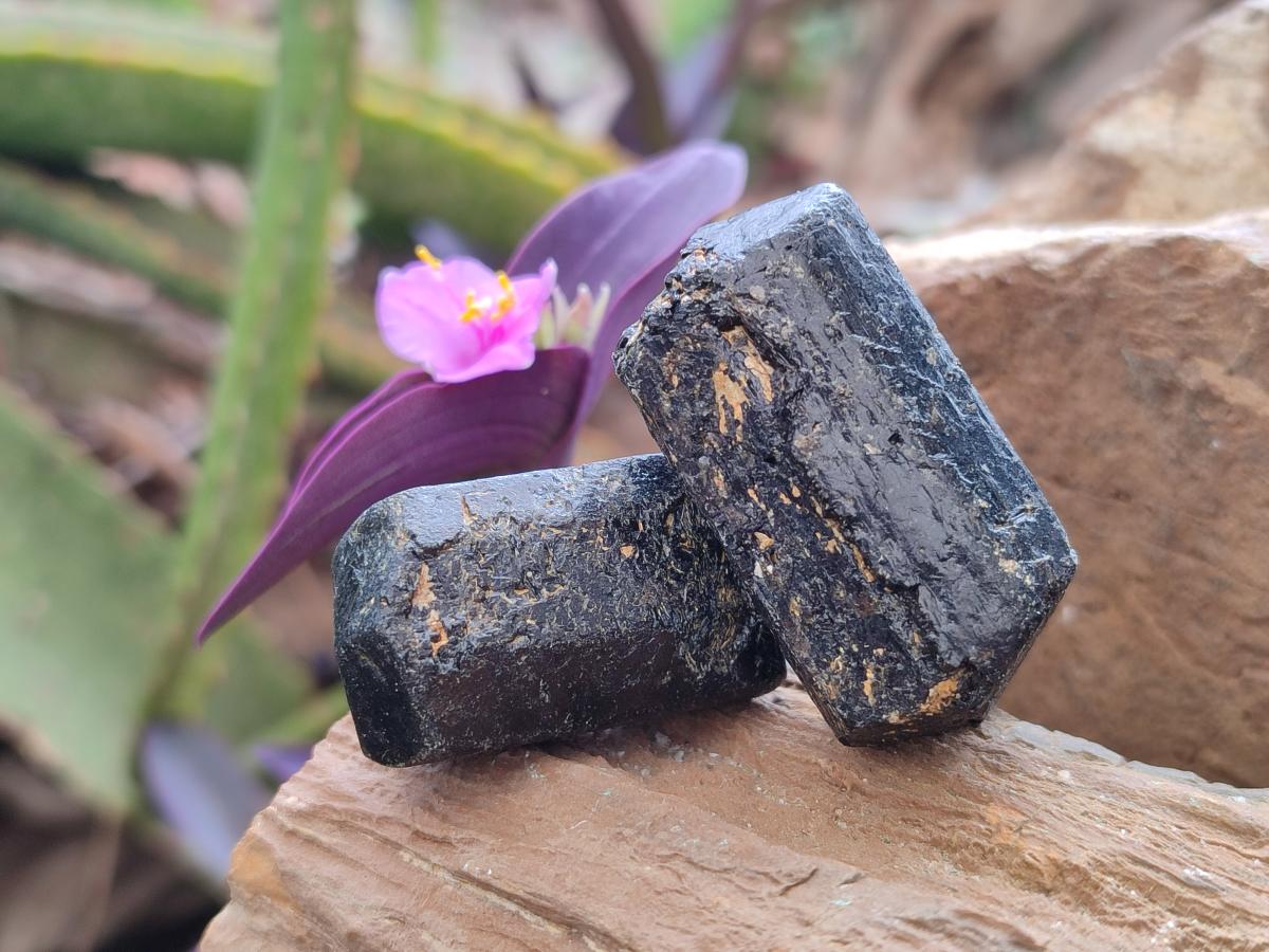 Natural Schorl Black Tourmaline Crystals x 35 From Zimbabwe - Toprock Gemstones and Minerals 