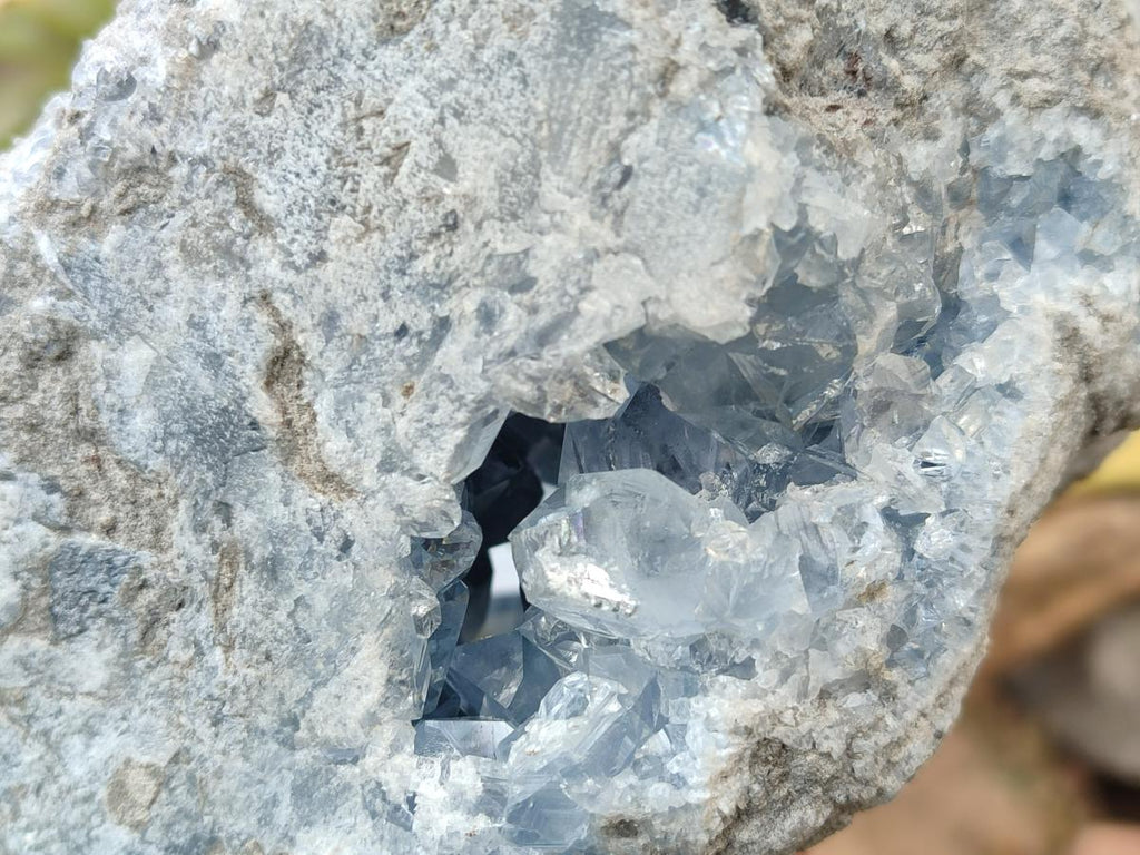 Natural Large Blue Celestite Geode Specimen x 1 From Sakoany, Madagascar - Toprock Gemstones and Minerals 