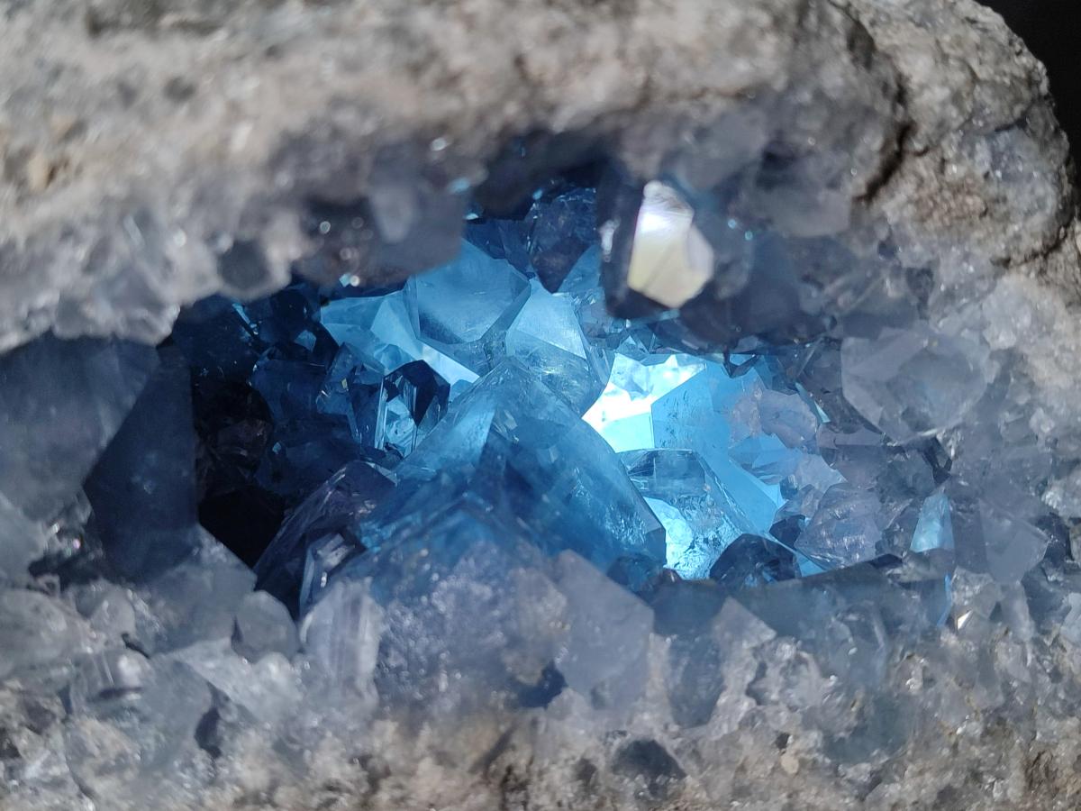 Natural Large Blue Celestite Geode Specimen x 1 From Sakoany, Madagascar - Toprock Gemstones and Minerals 