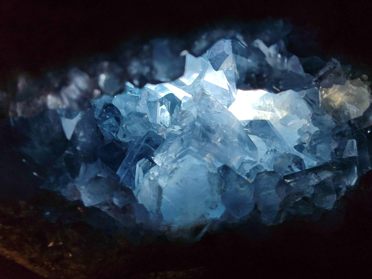 Natural Large Blue Celestite Geode Specimen x 1 From Sakoany, Madagascar - Toprock Gemstones and Minerals 