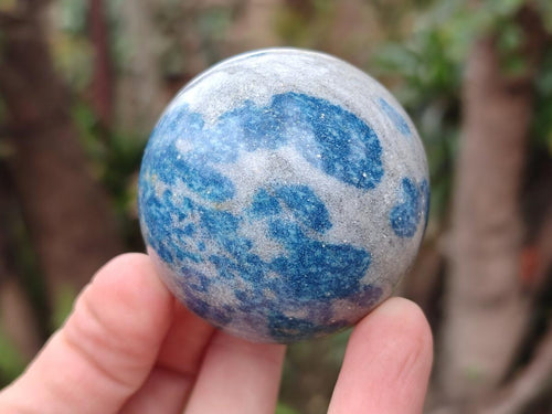 Polished Blue Spotted Spinel in Quartz Spheres x 6 From Madagascar - Toprock Gemstones and Minerals 
